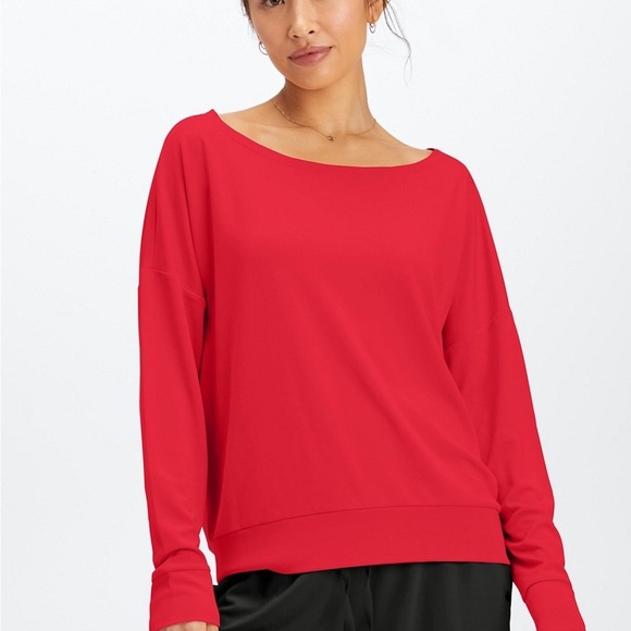 Fabletics Eco Sleek Knit Boat Neck Pullover-Women’s medium - Picture 3 of 6